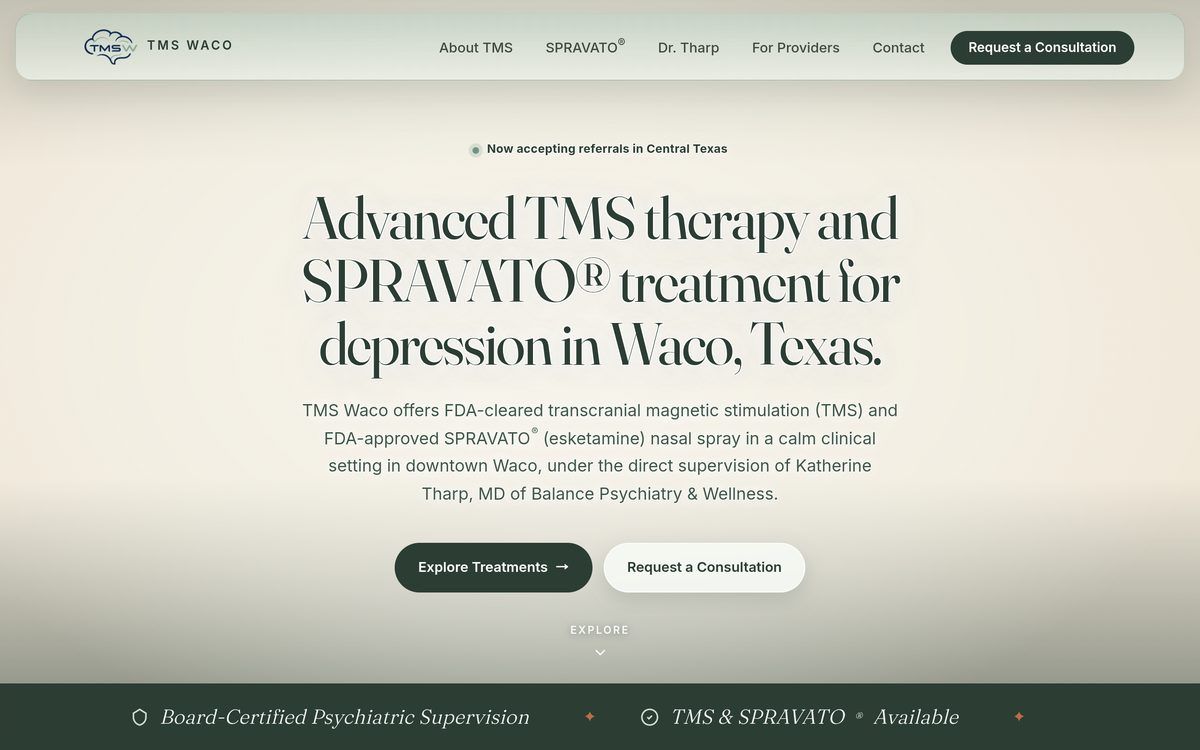 TMS Waco homepage